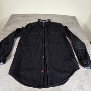 CPO Provisions Heavyweight Chore Coat Barn Jacket Black XL Leather Elbow Patches